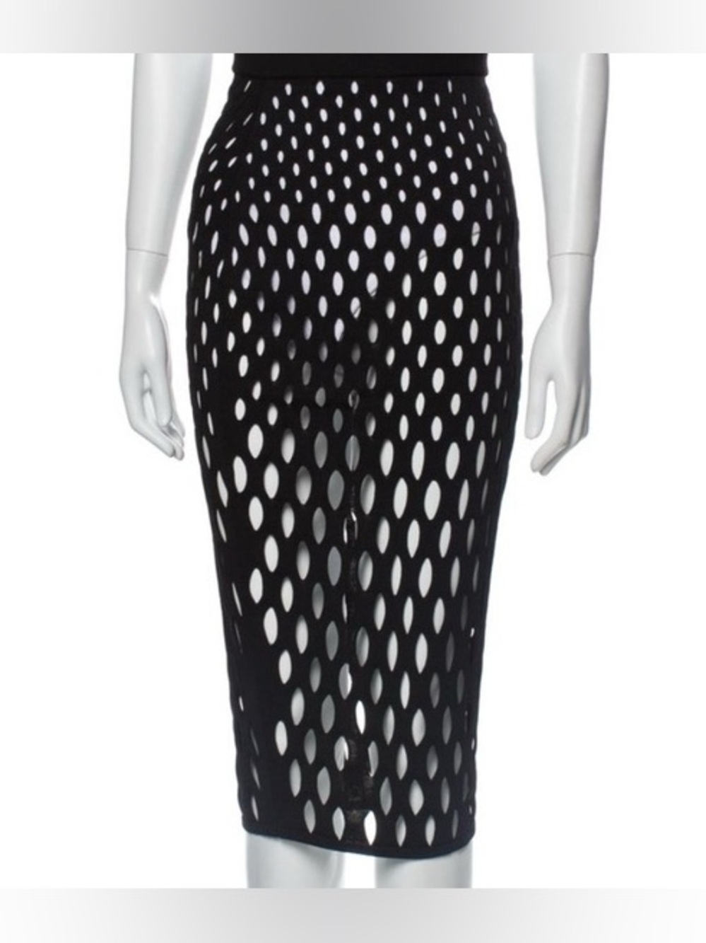 Sass & Bide "Kiss The Sky" Black High Waist Open Knit Pencil Skirt S
